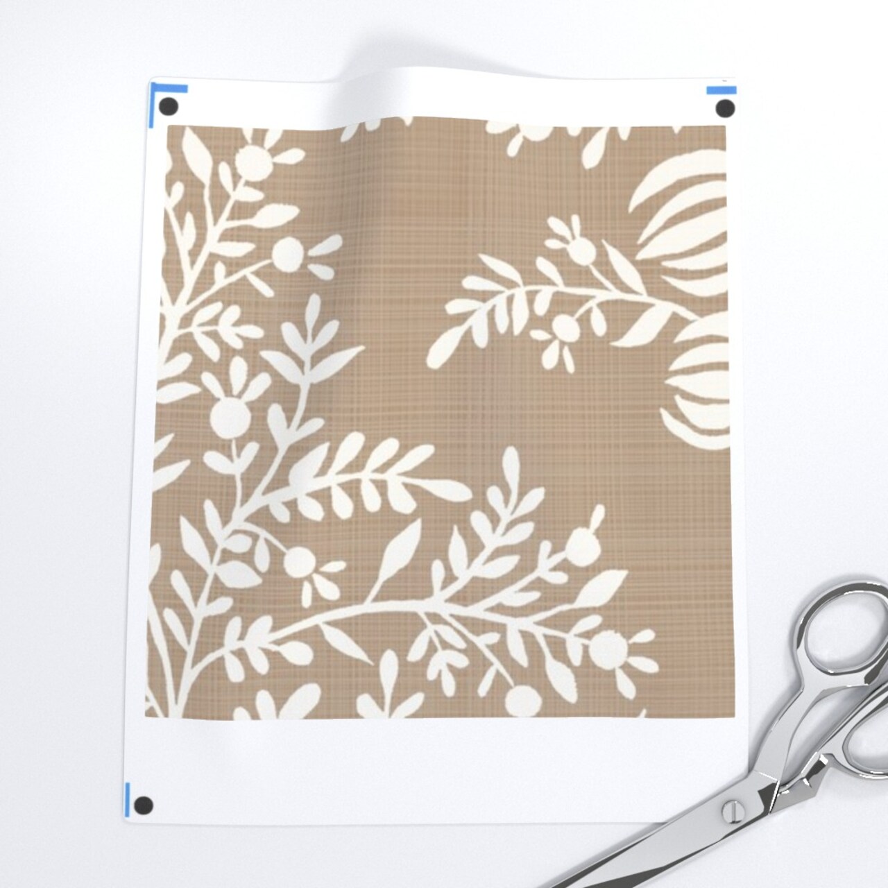 Floral Silhouette Large Scale Bouquet Block Print Grandmillenial Custom Printed Fabric by Spoonflower Various Fabrics by the Yard or Fat Quarter